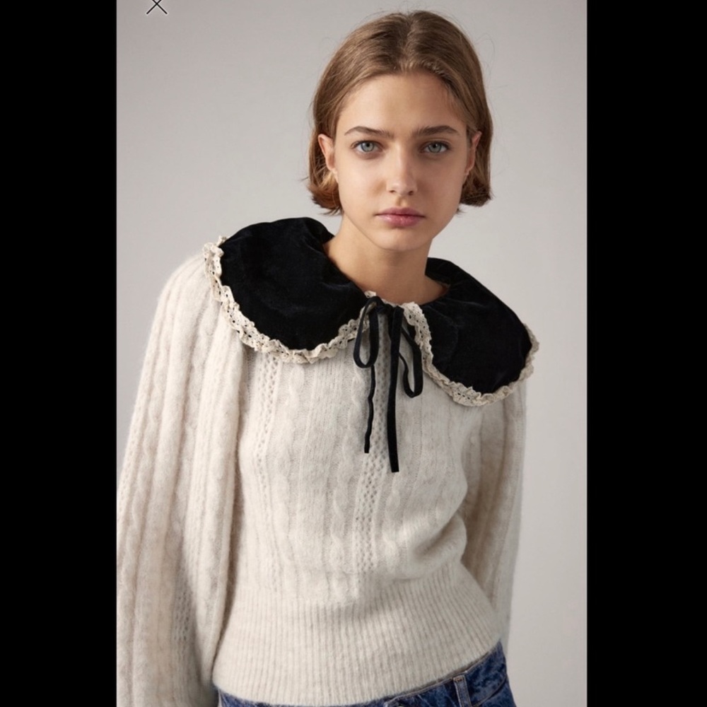 Wool blend knit sweater